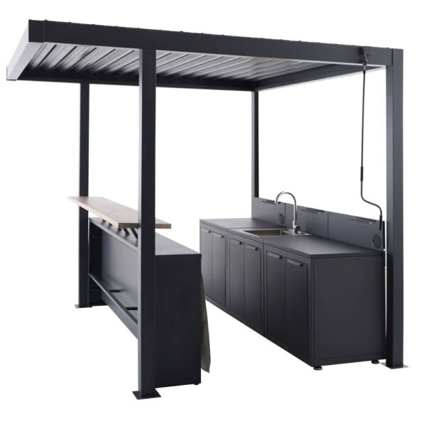 Pergola da esterno con cucina