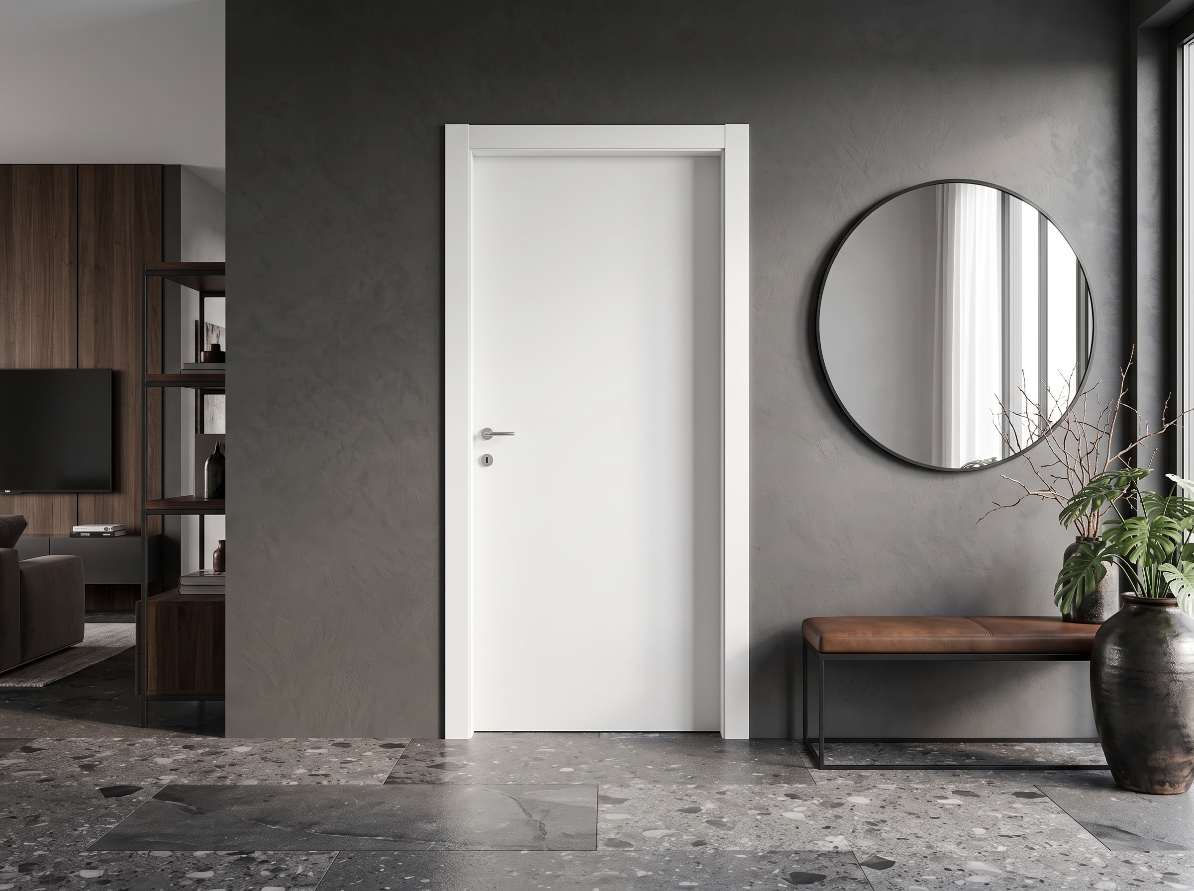 easy_bianca_90_050801000387_ambientata Porta da Interno EASY Reversibile (Battente e Scorrevole) - immagine 1